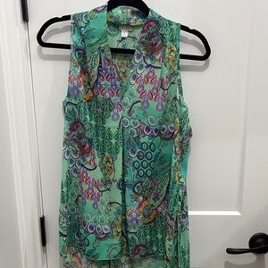 Spense Multicolor Paisley Sleeveless Blouse